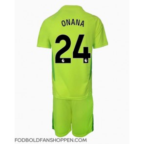 Manchester United Andre Onana #24 Målmand Udebanetrøje Børn 2024-25 Kortærmet (+ Korte bukser)